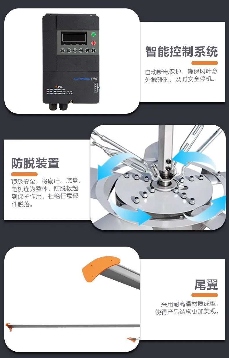 润喆HVLS变频控制器 正反转调速 工业吊扇电控柜