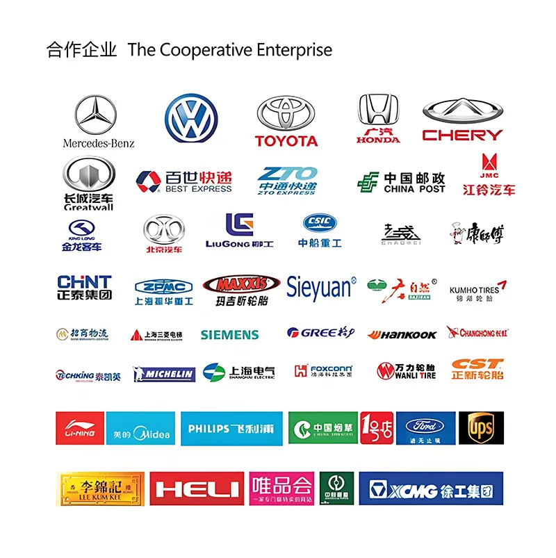 润喆工业大风扇合作企业logo墙 奔驰大众丰田正泰西门子合力徐工等
