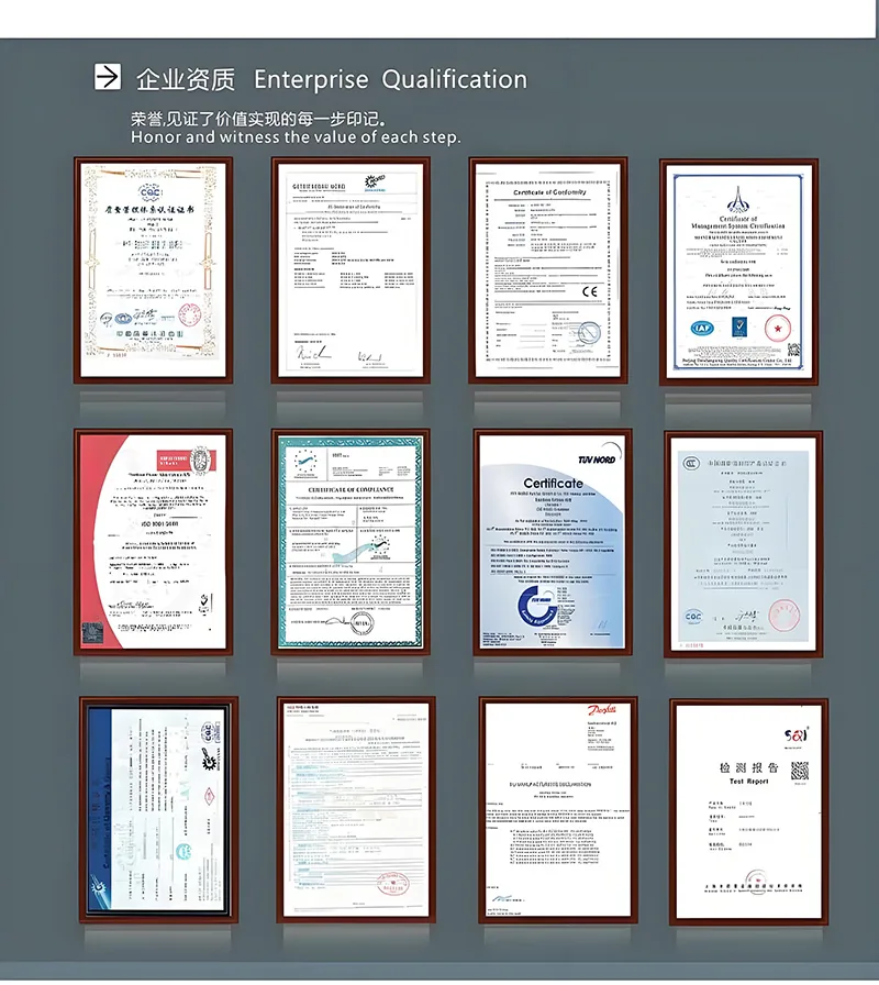 润喆企业资质证书墙 ISO9001 CE CCC 高新技术企业认证证书